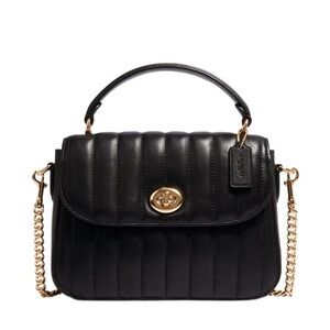 Coach Marlie Top Handle Satchel With Quilting Black